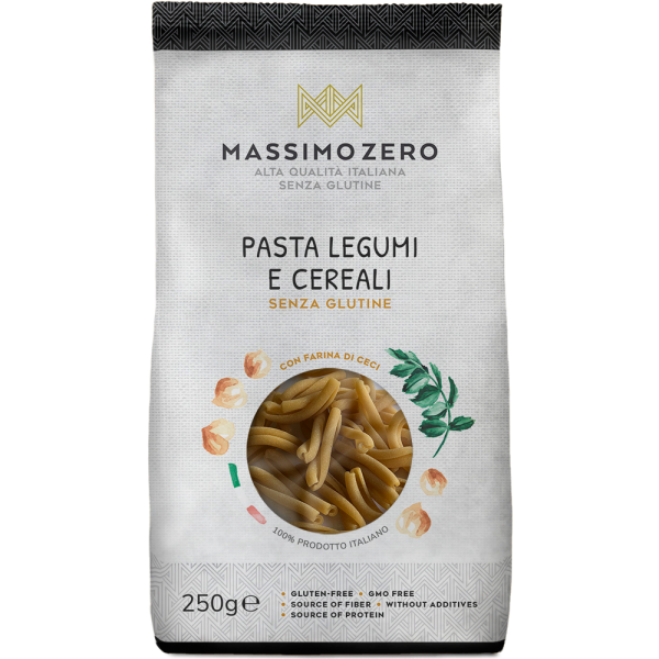 Pasta di legumi e pasta di grano insieme, piatto unico - a zucchero zero